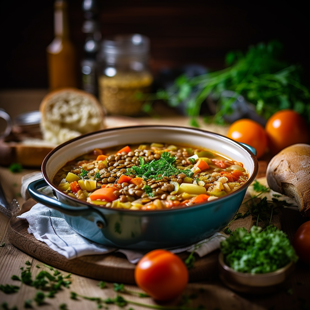 Lentil and Vegetable Soup, postpartum freezer meals 